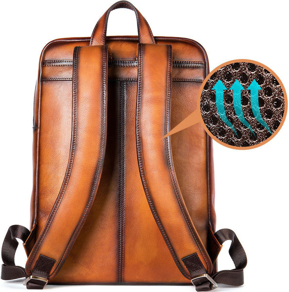 DEEPKEE original nubuck handmade full-grain genuine leather cowhide bag Jock Leather Loiter Backpack No2247