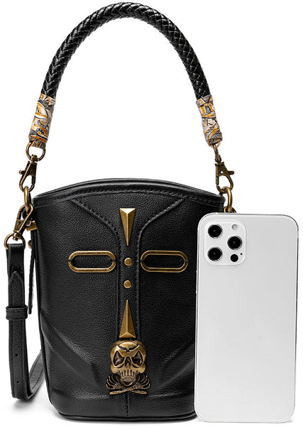 DEEPKEE original nubuck handmade full-grain genuine leather cowhide bag Steampunk Rivet Handbag #G178