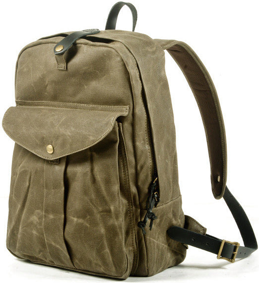 DEEPKEE original nubuck handmade full-grain genuine leather cowhide bag Outdoor canvas mountaineering backpack #5035