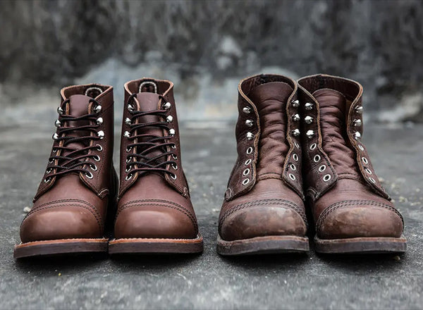 DEEPKEE original nubuck handmade full-grain genuine leather cowhide bag new tide solid colour leather Martin boots retro non-slip workwear leather shoes men #5208-001