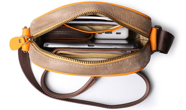 DEEPKEE original nubuck handmade full-grain genuine leather cowhide bag The Two Tone Satchel Bag #1775