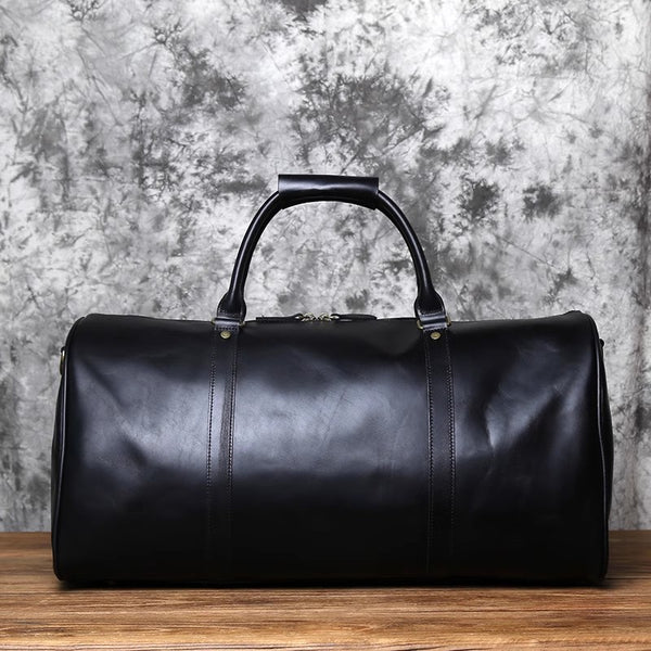DEEPKEE original nubuck handmade full-grain genuine leather cowhide bag Wesley Crazy Horse Skin Large Travel Bag No.30181