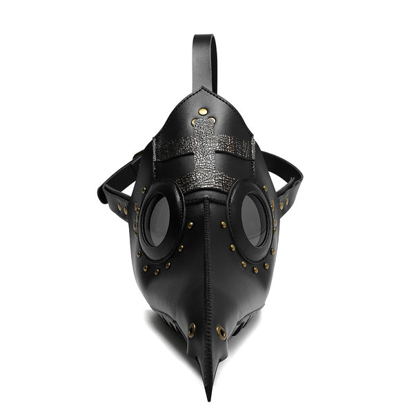 DEEPKEE original nubuck handmade full-grain genuine leather cowhide bag Punk Halloween Plague Doctor Mask Headgear #FPBM059