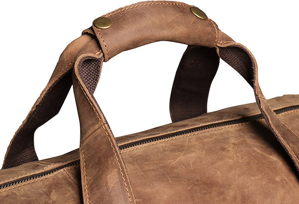 DEEPKEE original nubuck handmade full-grain genuine leather cowhide bag DEEPKEE LEATHER | Craig Retro Luggage Bag No.1219_2