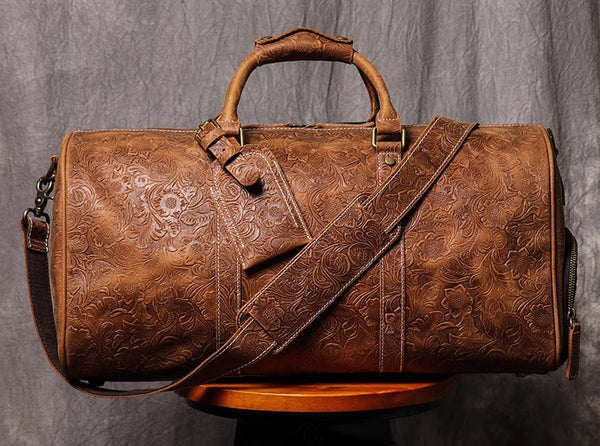 DEEPKEE original nubuck handmade full-grain genuine leather cowhide bag DEEPKEE LEATHER | Sheridan Style Duffle Bag No.30009-5