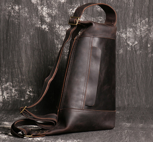 DEEPKEE original nubuck handmade full-grain genuine leather cowhide bag San Francisco 49ers Mountaineering bag No.30149