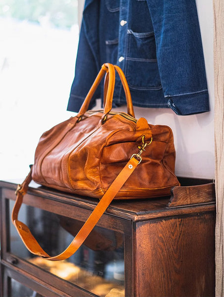 DEEPKEE original nubuck handmade full-grain genuine leather cowhide bag Weekender Bag LB6759