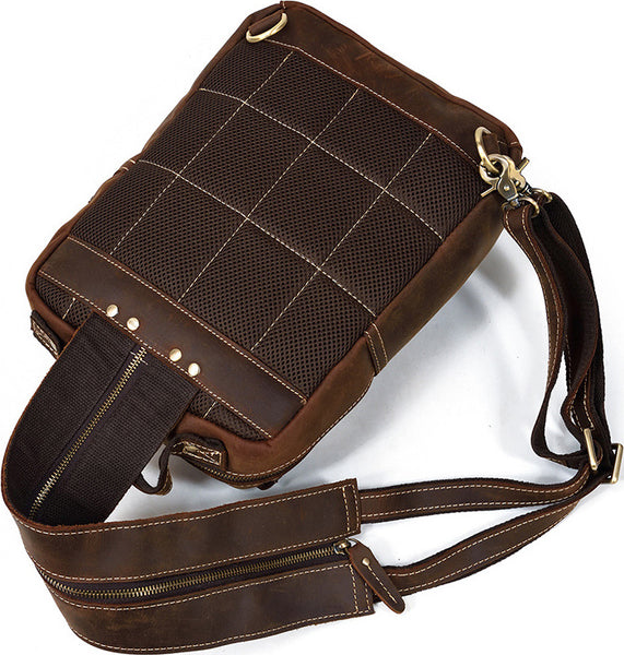 DEEPKEE original nubuck handmade full-grain genuine leather cowhide bag Alfred Leather Satchel Backpack No.1038