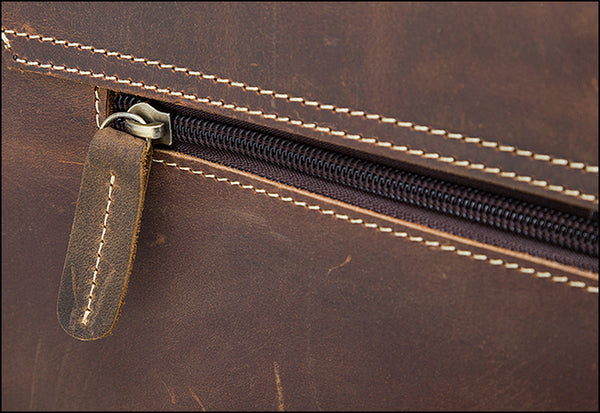 DEEPKEE original nubuck handmade full-grain genuine leather cowhide bag The Classic cowhide men's handbag briefcase #9033