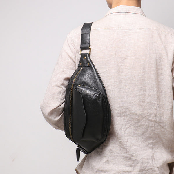 DEEPKEE original nubuck handmade full-grain genuine leather cowhide bag THE FLUTTER SLING HANDBAG No.30021