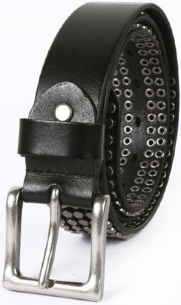 DEEPKEE original nubuck handmade full-grain genuine leather cowhide bag Deepkee Handcrafted Cowhide Circle Rivet Belt #687856