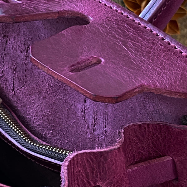 DEEPKEE original nubuck handmade full-grain genuine leather cowhide bag The Oil-wax Cowhide Faux Replic Birkin 25 Bag #BR6315