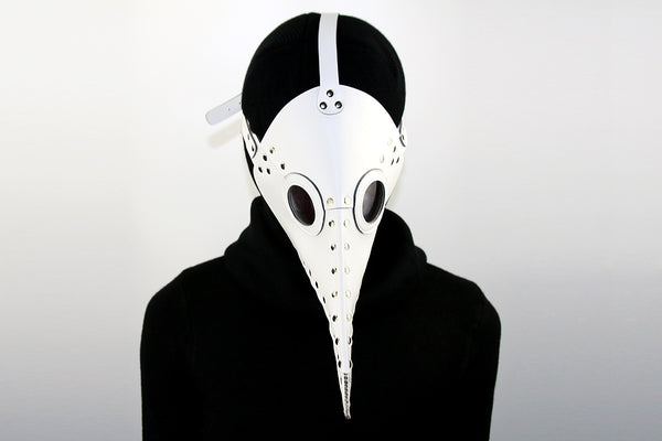 DEEPKEE original nubuck handmade full-grain genuine leather cowhide bag Fancy Plague Doctor Mask Birds Mouth Long Nose Dress Up #HG083