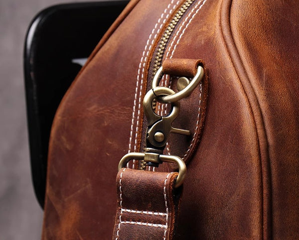 DEEPKEE original nubuck handmade full-grain genuine leather cowhide bag DEEPKEE LEATHER | The Lincoln Travel Bag No.30075