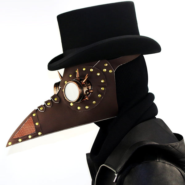 DEEPKEE original nubuck handmade full-grain genuine leather cowhide bag Steampunk Plague Beak Mask #HG073