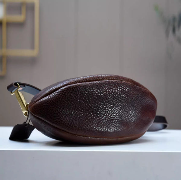 DEEPKEE original nubuck handmade full-grain genuine leather cowhide bag Fashionable Handmade Leather Chest Bag Sling Bag Sling Pack #604272