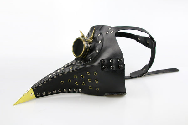 DEEPKEE original nubuck handmade full-grain genuine leather cowhide bag Steampunk Plague Bird Beak Mask Halloween Prom Party Headgear #HG079