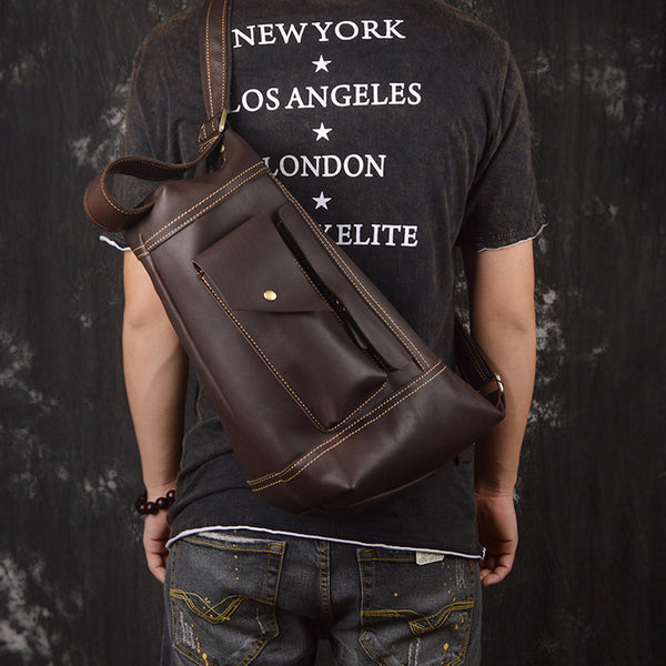 DEEPKEE original nubuck handmade full-grain genuine leather cowhide bag San Francisco 49ers Mountaineering bag No.30149