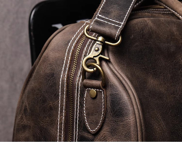 DEEPKEE original nubuck handmade full-grain genuine leather cowhide bag DEEPKEE LEATHER | The Lincoln Travel Bag No.30075