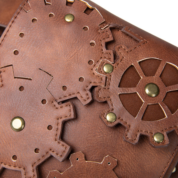 DEEPKEE original nubuck handmade full-grain genuine leather cowhide bag Steampunk PU Leathers Gothic Fanny Waist Leg Bag Women Girl #G039B