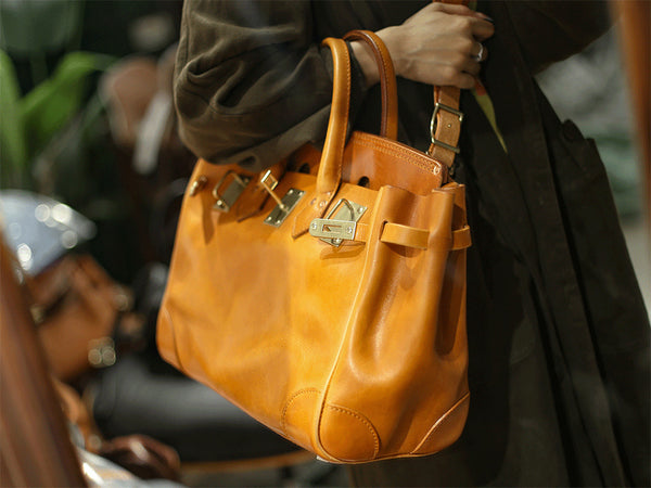 DEEPKEE original nubuck handmade full-grain genuine leather cowhide bag Deepkee Women Handbags Top Handle Satchel Purse Shoulder Bag #30073