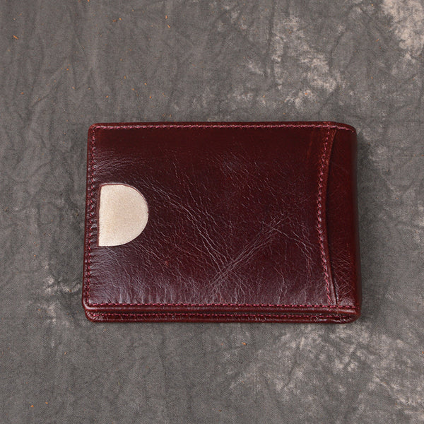 DEEPKEE original nubuck handmade full-grain genuine leather cowhide bag DEEPKEEE HANDMADE | Cowhide Bi-fold Oil Wax Leather Wallet No.188C