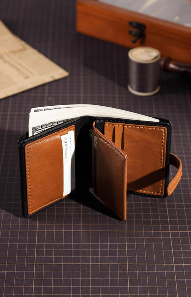 DEEPKEE original nubuck handmade full-grain genuine leather cowhide bag DIY Leather Wallet - Handmade Material Kit No.DC005