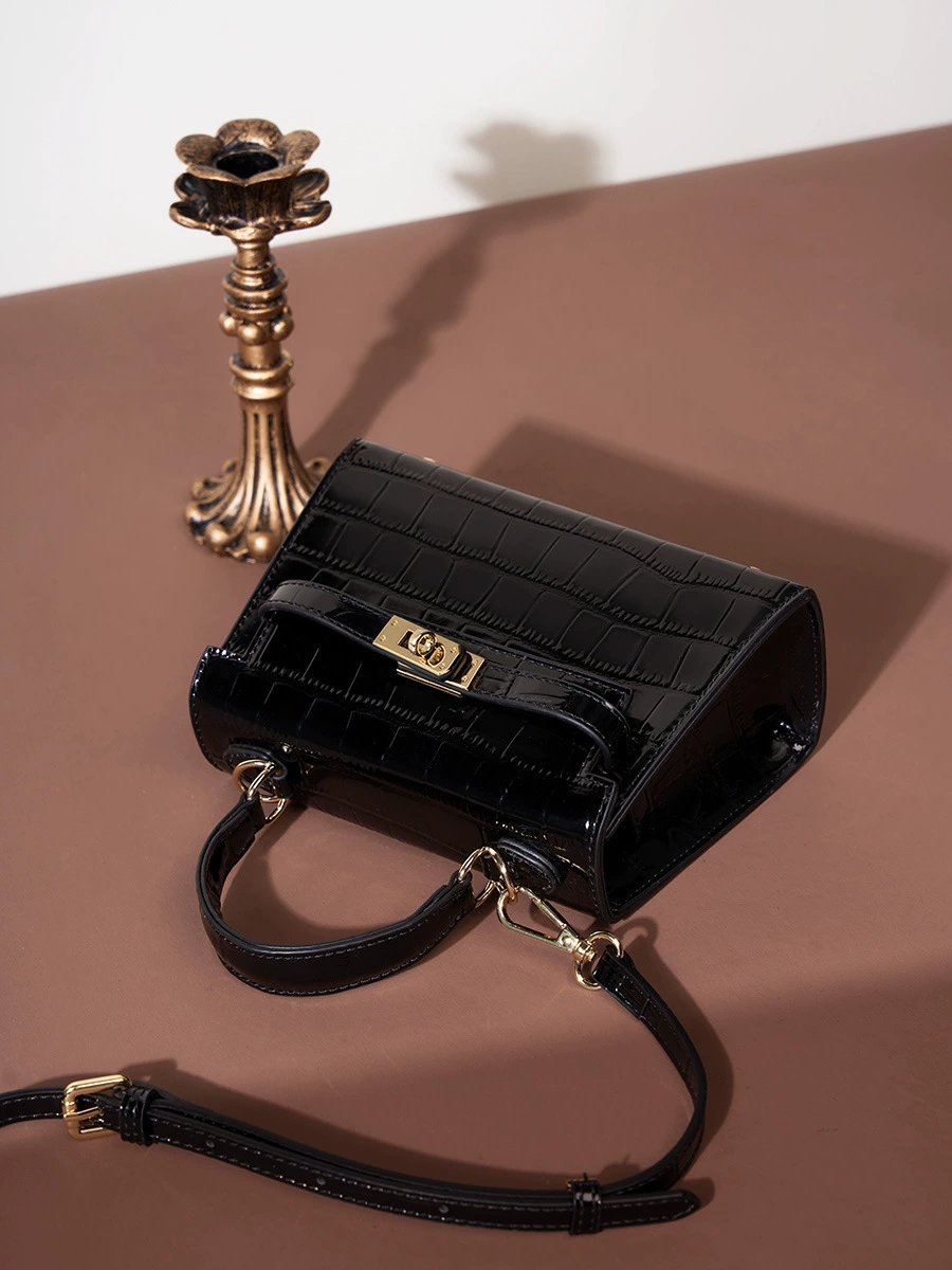 DEEPKEE original nubuck handmade full-grain genuine leather cowhide bag 鱷魚紋凱莉包牛皮小包 2212號