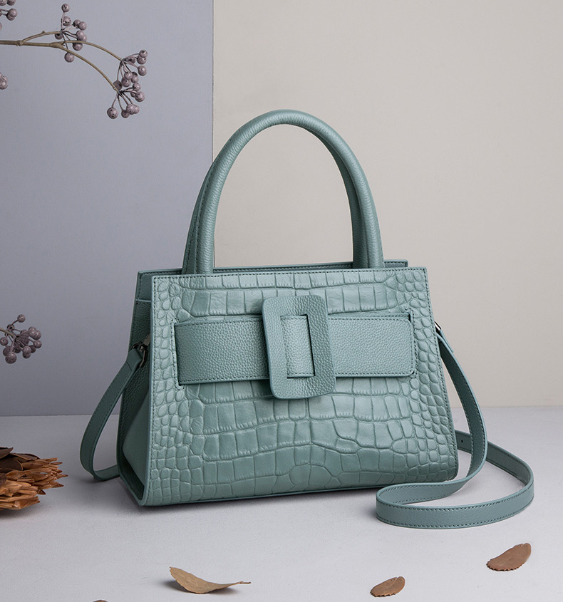 DEEPKEE original nubuck handmade full-grain genuine leather cowhide bag DEEPKEE-鱷魚紋 6111-D號