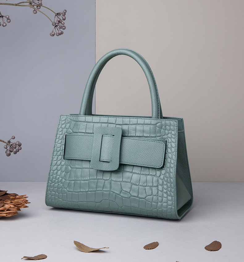 DEEPKEE original nubuck handmade full-grain genuine leather cowhide bag DEEPKEE-鱷魚紋 6111-D號