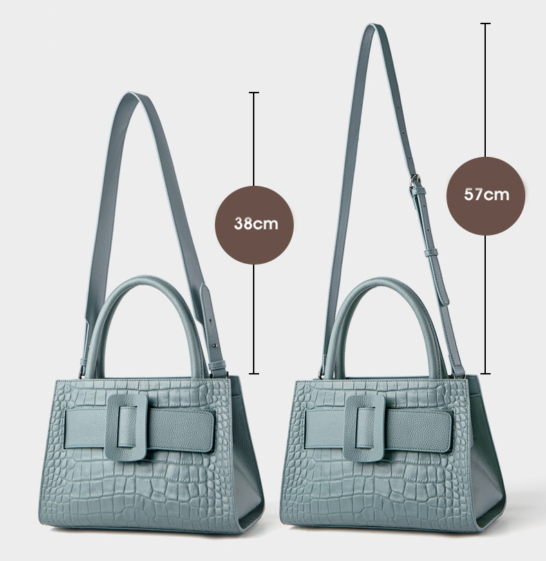 DEEPKEE original nubuck handmade full-grain genuine leather cowhide bag DEEPKEE-鱷魚紋 6111-D號