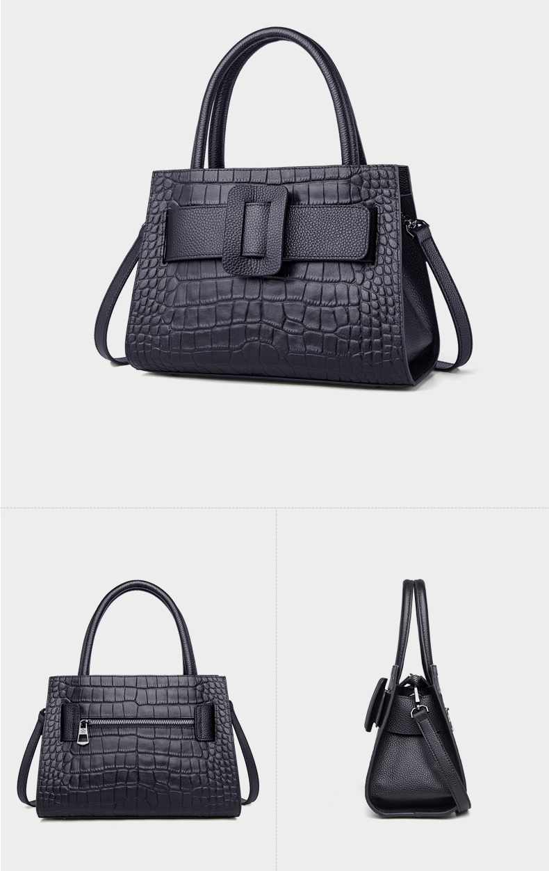 DEEPKEE original nubuck handmade full-grain genuine leather cowhide bag DEEPKEE-鱷魚紋 6111-D號