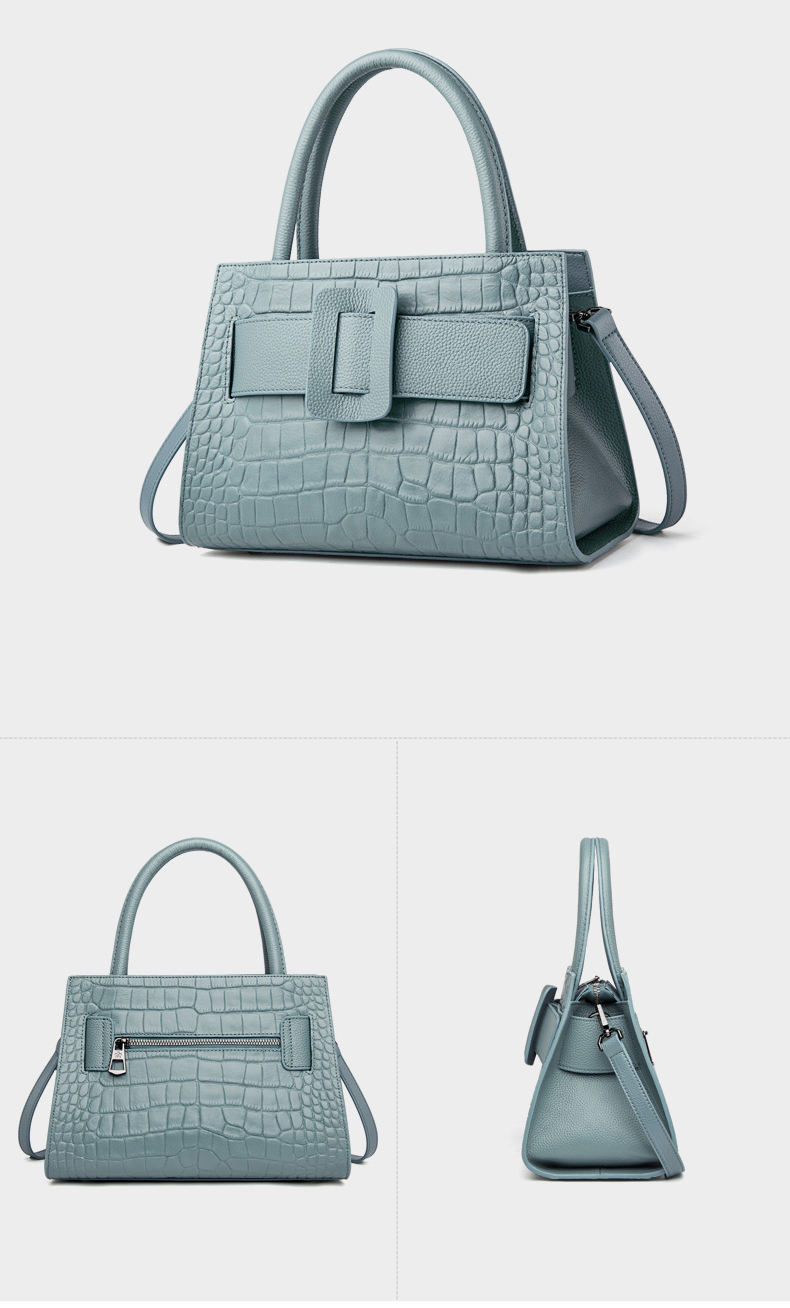 DEEPKEE original nubuck handmade full-grain genuine leather cowhide bag DEEPKEE-鱷魚紋 6111-D號