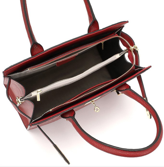 DEEPKEE original nubuck handmade full-grain genuine leather cowhide bag DEEPKEE-大氣格紋手提包 688#號