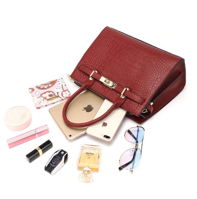 DEEPKEE original nubuck handmade full-grain genuine leather cowhide bag DEEPKEE-大氣格紋手提包 688#號