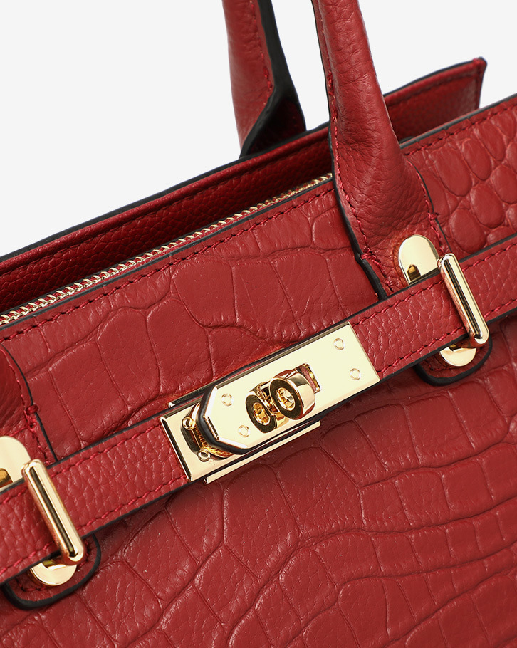 DEEPKEE original nubuck handmade full-grain genuine leather cowhide bag DEEPKEE-大氣格紋手提包 688#號