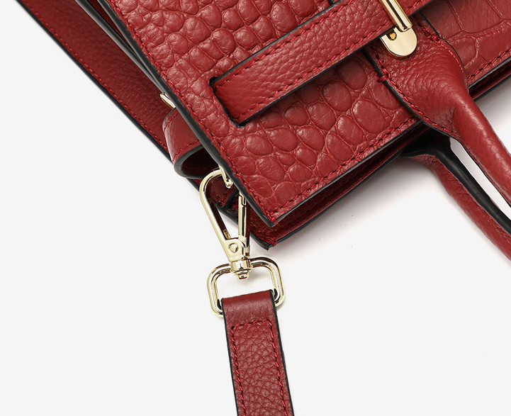 DEEPKEE original nubuck handmade full-grain genuine leather cowhide bag DEEPKEE-大氣格紋手提包 688#號