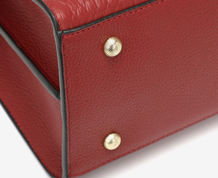 DEEPKEE original nubuck handmade full-grain genuine leather cowhide bag DEEPKEE-大氣格紋手提包 688#號