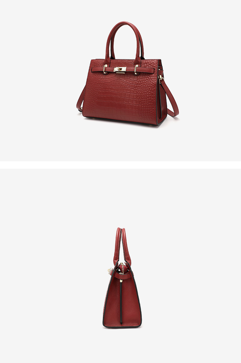 DEEPKEE original nubuck handmade full-grain genuine leather cowhide bag DEEPKEE-大氣格紋手提包 688#號