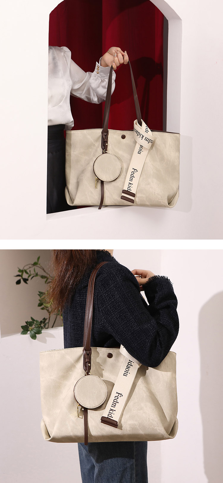 DEEPKEE original nubuck handmade full-grain genuine leather cowhide bagdeepkee-時尚質感托特包 7080號