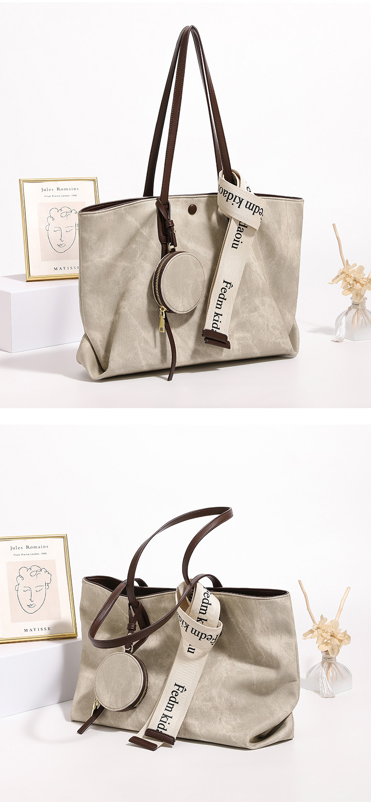 DEEPKEE original nubuck handmade full-grain genuine leather cowhide bagdeepkee-時尚質感托特包 7080號