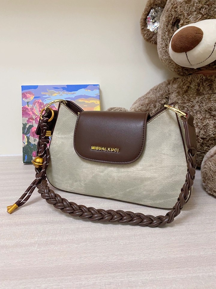 DEEPKEE original nubuck handmade full-grain genuine leather cowhide bagdeepkee-輕奢小眾設計感腋下包7527號