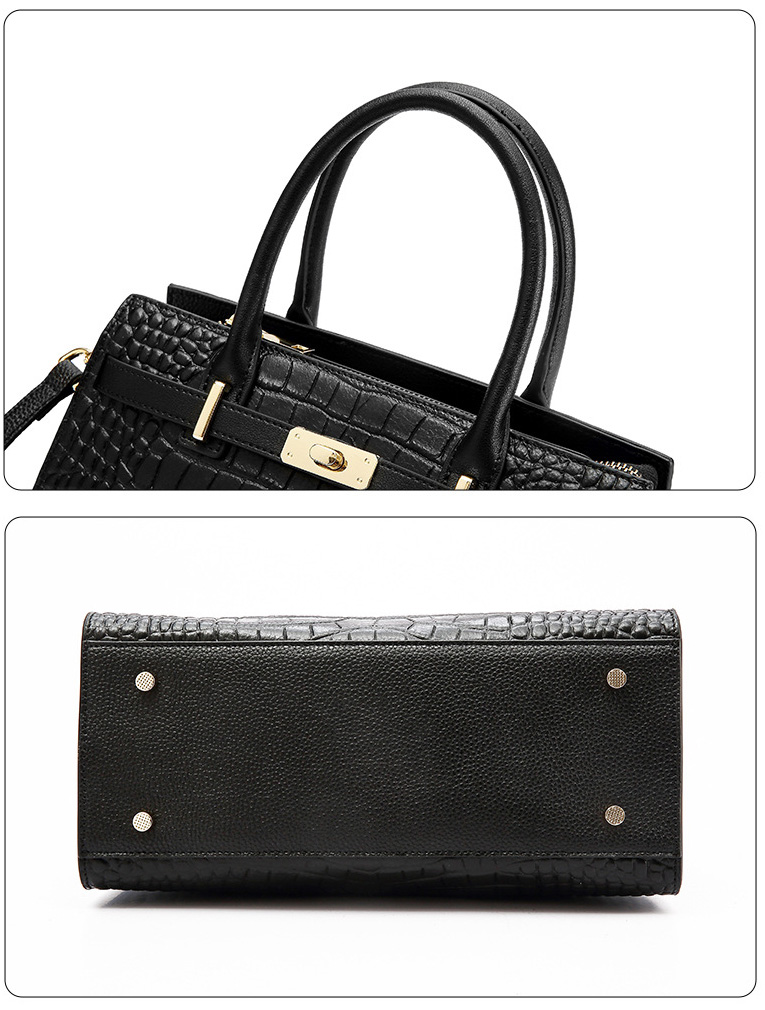 DEEPKEE original nubuck handmade full-grain genuine leather cowhide bag DEEPKEE-大氣格紋手提包 688#號