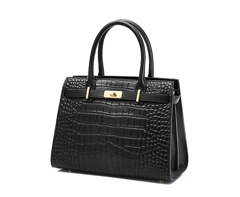 DEEPKEE original nubuck handmade full-grain genuine leather cowhide bag DEEPKEE-大氣格紋手提包 688#號