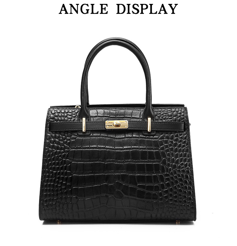 DEEPKEE original nubuck handmade full-grain genuine leather cowhide bag DEEPKEE-大氣格紋手提包 688#號