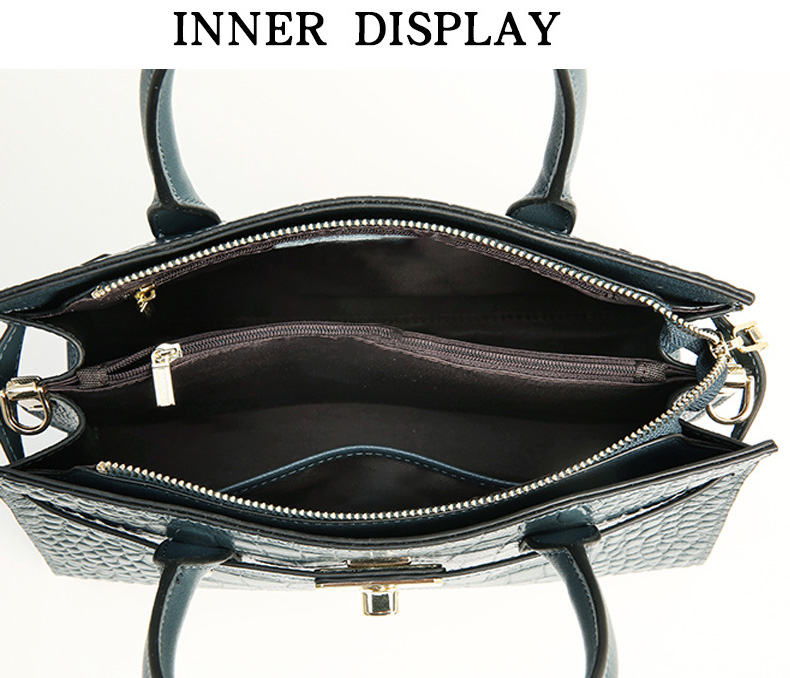 DEEPKEE original nubuck handmade full-grain genuine leather cowhide bag DEEPKEE-大氣格紋手提包 688#號