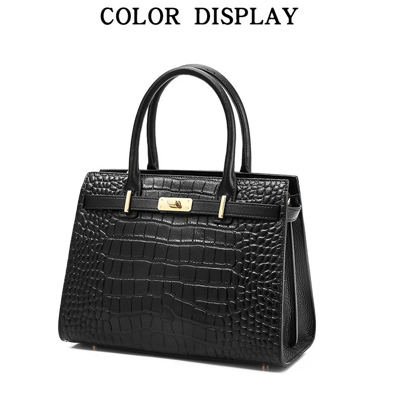 DEEPKEE original nubuck handmade full-grain genuine leather cowhide bag DEEPKEE-大氣格紋手提包 688#號