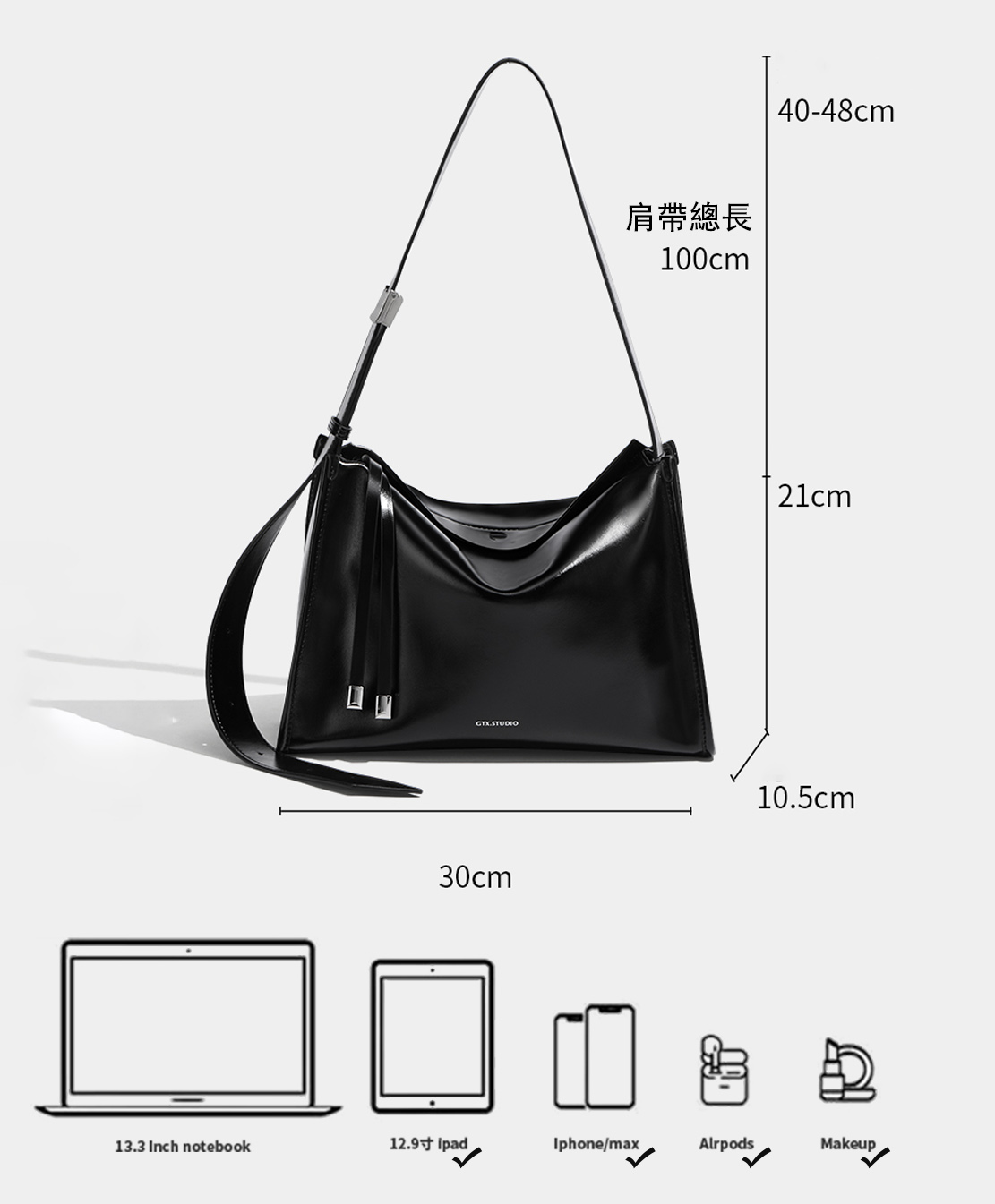 DEEPKEE original nubuck handmade full-grain genuine leather cowhide bag 黑色高級感肩斜背包A273號