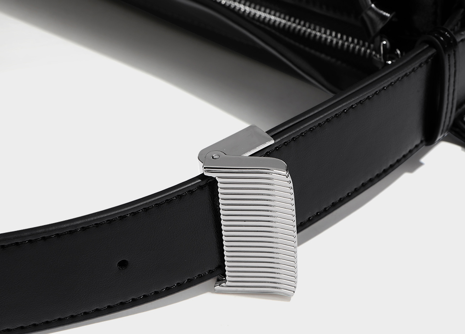 DEEPKEE original nubuck handmade full-grain genuine leather cowhide bag 黑色高級感肩斜背包A273號