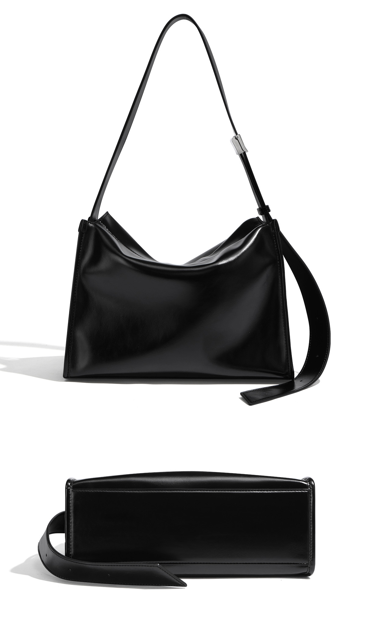 DEEPKEE original nubuck handmade full-grain genuine leather cowhide bag 黑色高級感肩斜背包A273號